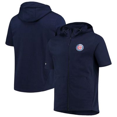 Men's Levelwear Navy Chicago Cubs Insignia Recruit Full-Zip Short Sleeve Hoodie