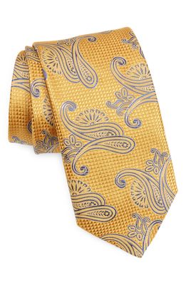 Canali Paisley Silk Tie in Gold