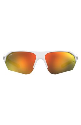 Under Armour 72mm Polarized Sport Sunglasses in Matte Black Wht Blue Gradient