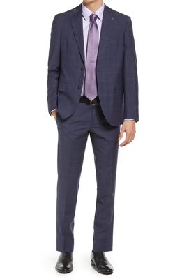 Ted Baker London Roger Extra Slim Fit Plaid Wool Suit in Blue