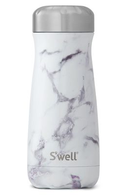 S'Well 16-Ounce Insulated Traveler Bottle in White Marble