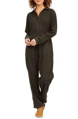 Billabong Go With the Flow Cotton Blend Jumpsuit in Off Black