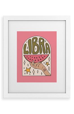 Deny Designs Libra Watermelon Framed Wall Art in White Frame 24X36