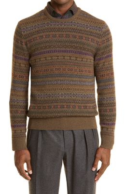 Ralph Lauren Purple Label Fair Isle Jacquard Cashmere & Wool Sweater in Fairisle