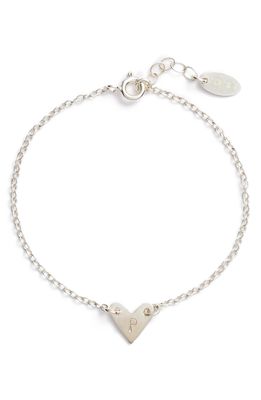 Nashelle Initial Heart Bracelet in Silver-P