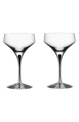 Orrefors Set of 2 Metropol Coupe Glasses in Clear