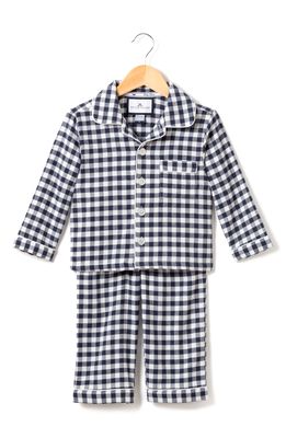 Petite Plume Kids' Gingham Two-Piece Pajamas in Navy
