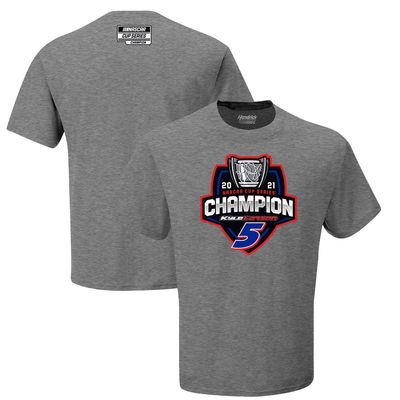 Men's Hendrick Motorsports Team Collection Heathered Gray Kyle Larson 2021 NASCAR Cup Series Champion Trophy T-Shirt in Heather Gray