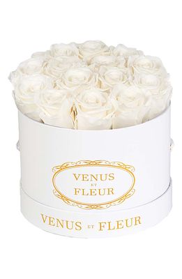 Venus ET Fleur Classic Small Round Eternity Roses in Pure White