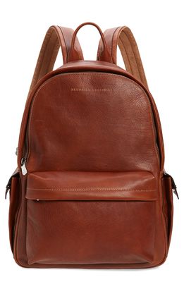 Brunello Cucinelli Leather Backpack in Brown