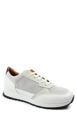Bruno Magli Holden Sneaker in White Nappa/Suede/Grey Nylon