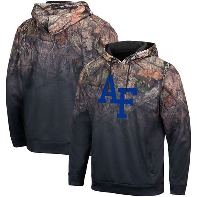 Men's Colosseum Black Air Force Falcons Mossy Oak Pullover Hoodie