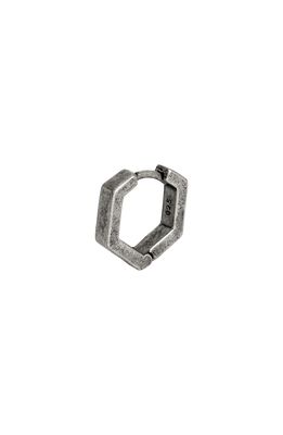 AllSaints Hexagon Hoop Single Earring in Warm Silver