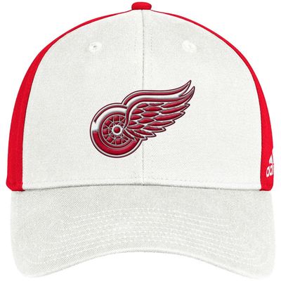 Men's adidas White/Red Detroit Red Wings Team Adjustable Hat