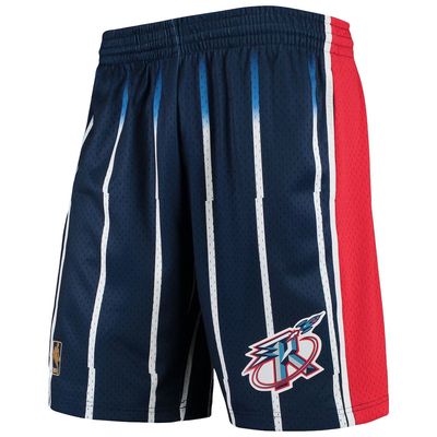 Men's Mitchell & Ness Navy Houston Rockets Hardwood Classics Team Swingman Shorts