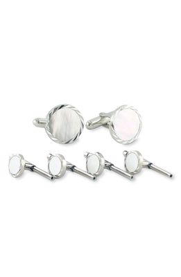 David Donahue Mother-of-Pearl Cuff Link & Stud Set in Mother Of Pearl