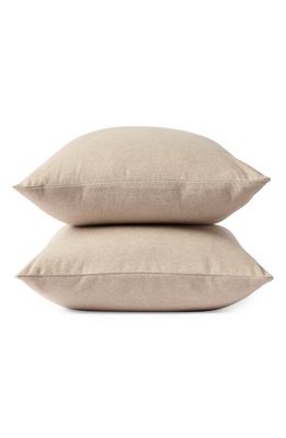 Coyuchi Cloud Set of 2 Brushed Organic Cotton Flannel Pillowcases in Camel Heather