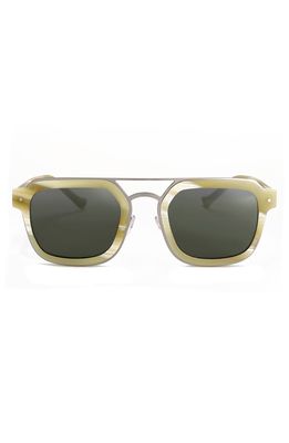 Grey Ant Notizia 51mm Rectangle Sunglasses in Ivory/Silver