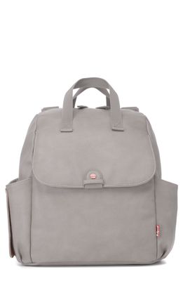Babymel Robyn Convertible Faux Leather Diaper Backpack in Pale Grey