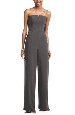 Dessy Collection Strapless Crepe Jumpsuit in Caviar