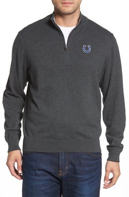Cutter & Buck Indianapolis Colts - Lakemont Regular Fit Quarter Zip Sweater in Charcoal Heather