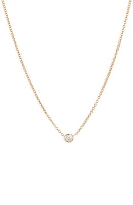 Bony Levy Petite Bezel Diamond Solitaire Necklace in Yellow Gold/Diamond