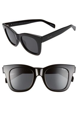 Quay Australia After Hours 45mm Polarized Square Sunglasses in Shiny Black/Smoke