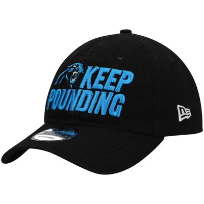 Men's New Era Black Carolina Panthers Keep Pounding 9TWENTY Adjustable Hat