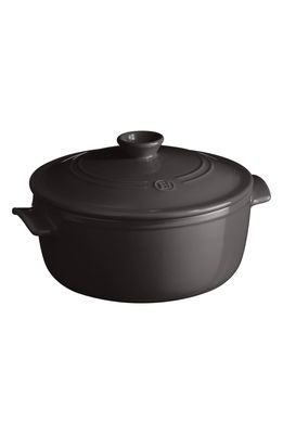 Emile Henry 4.2-Quart Round Ceramic Dutch Oven in Charcoal