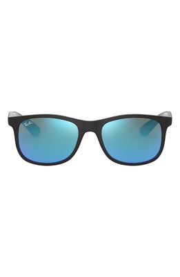 Ray-Ban Junior 48mm Wayfarer Sunglasses in Black/Blue Mirror