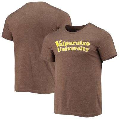 Men's Homefield Heathered Brown Valparaiso Beacons Vintage Logo T-Shirt