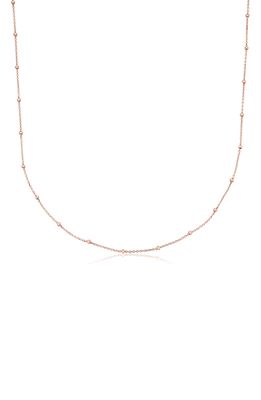 Monica Vinader 21-Inch Fine Beaded Chain in Rose Gold