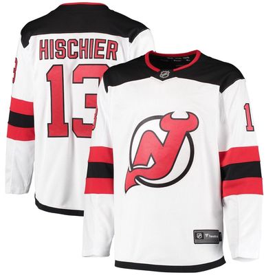 Men's Fanatics Branded Nico Hischier White New Jersey Devils 2018/19 Away Breakaway Player Jersey