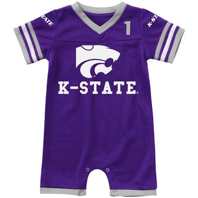 Newborn & Infant Colosseum Purple Kansas State Wildcats Bumpo Football Logo Romper