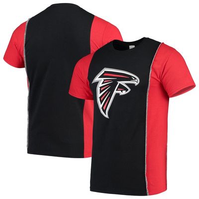 Men's Refried Apparel Black/Red Atlanta Falcons Sustainable Upcycled Split T-Shirt
