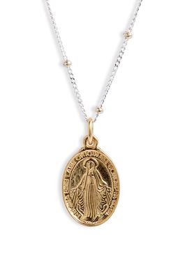 Argento Vivo Sterling Silver Blessed Mother Pendant Necklace in Gold/Silver