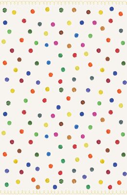 A & A Story Primary Polka Dot Vinyl Mat in White/Big Dots
