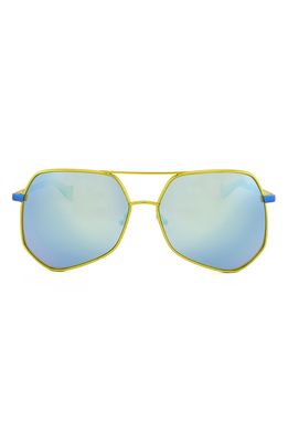 Grey Ant Megalast 59mm Aviator Sunglasses in Yellow/Blue