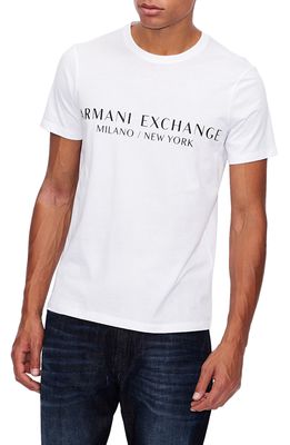 Armani Exchange Milano/New York Logo Graphic Tee in White