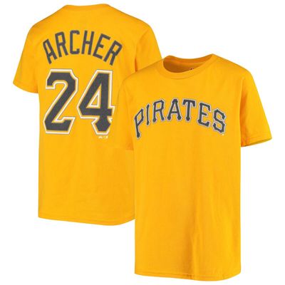 Youth Majestic Chris Archer Gold Pittsburgh Pirates Name & Number Team T-Shirt
