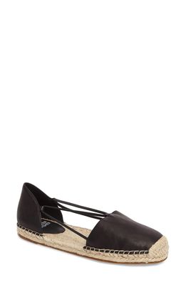 Eileen Fisher Lee Espadrille Flat in Black Washed Leather