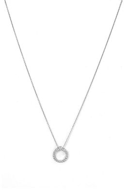 Roberto Coin 'Tiny Treasures' Small Diamond Circle Pendant Necklace in White Gold