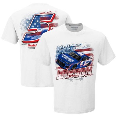 Men's Hendrick Motorsports Team Collection White Kyle Larson Old Glory T-Shirt