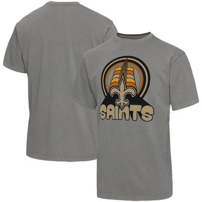 Men's Junk Food Graphite New Orleans Saints Wonderland Infinity Vibe T-Shirt