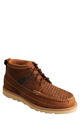 Twisted X Wedge Sole Boot in Woven Saddle/Oiled Saddle