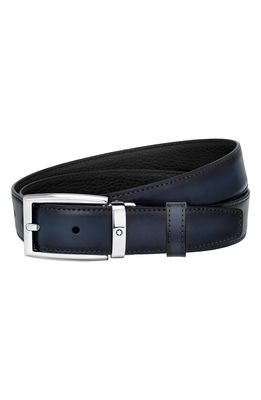 Montblanc Reversible Leather Belt in Black/Blue