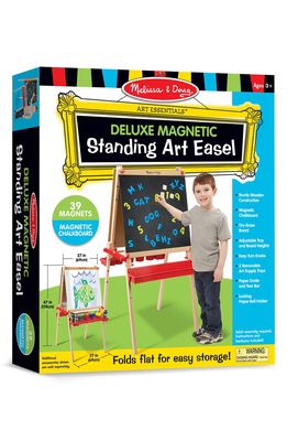 Melissa & Doug Wooden Easel with Chalkboard and Magnet Board in None