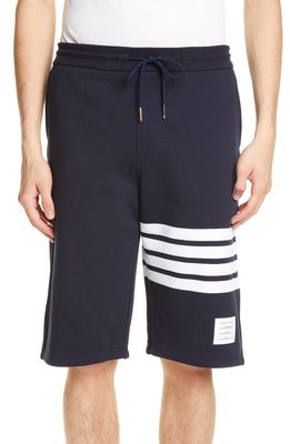 Thom Browne Four Bar Sweat Shorts in Navy
