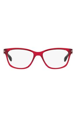 Oakley 45mm Rectangle Optical Glasses in Polished Red/Demo Lens