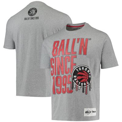 BALL-N Men's BALL'N Heathered Gray Toronto Raptors Since 1995 T-Shirt in Heather Gray